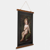 Tapisserie Suspendue Putto Alimenter Une Fraise À Un Oiseau (Angulaire)