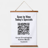 Tapisserie Suspendue QR Code pour le menu Spécial du restaurant (Recto)