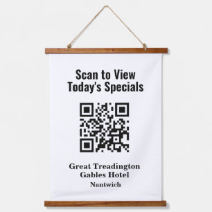 Tapisserie Suspendue QR Code pour le menu Spécial du restaurant