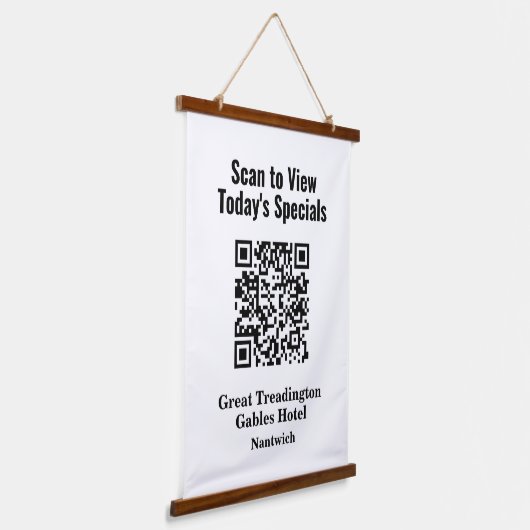 Tapisserie Suspendue QR Code pour le menu Spécial du restaurant (Angulaire)