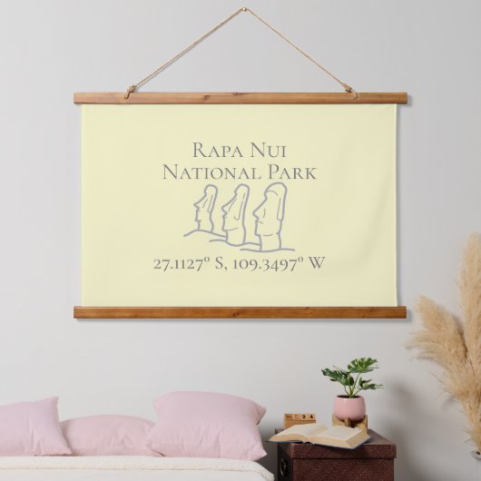 Tapisserie Suspendue Rapa Nui Latitude & Longitude (Chambre à coucher)