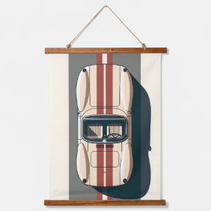 Tapisserie Suspendue Rayure de voiture de course rétro minimaliste