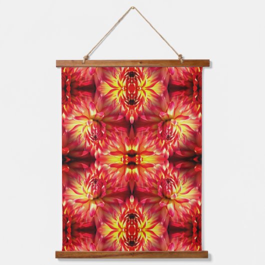 Tapisserie Suspendue Red Dahlia Flower Abstract Nature Pattern (Recto)