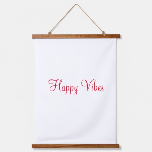 Tapisserie Suspendue Red happy vibes vacances simple minimum calligraph (Recto)