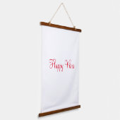 Tapisserie Suspendue Red happy vibes vacances simple minimum calligraph (Angulaire)
