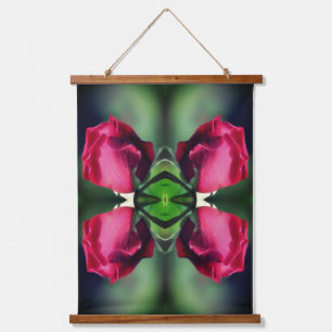 Tapisserie Suspendue Red Rosebud pliage Abstrait