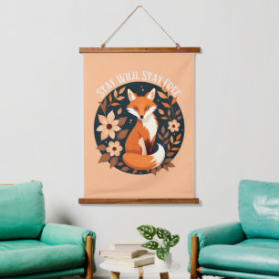 Tapisserie Suspendue Renard Boho "Reste Sauvage, Reste Libre" Conceptio
