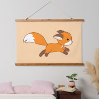 Renard coureur mignon sur crème