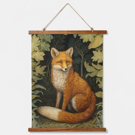 Tapisserie Suspendue Renard dans la forêt, style Art nouveau (Recto)