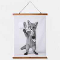 Renard drôle tenant du papier toilette Minimaliste