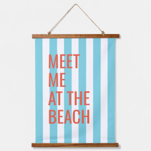 Tapisserie Suspendue Rencontrez-Moi Au Beach Blue Cabana Stripe
