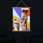 Tapisserie Suspendue Retro Pop Art Jolie Lady Baking<br><div class="desc">Cuisine de fille tatouée de pop art rétro coloré dans la cuisine.</div>