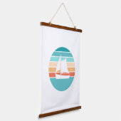 Tapisserie Suspendue Retro Sunset Effet Perdu + Voilier (Angulaire)