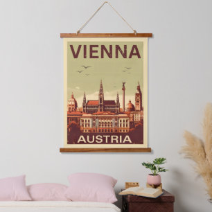 Tapisserie Suspendue Retro Vienna City Autriche cadeaux skyline