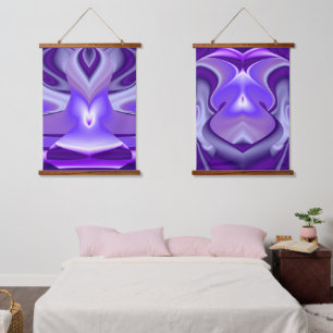 Tapisserie Suspendue Rêves arc-en-ciel à fleurs violettes