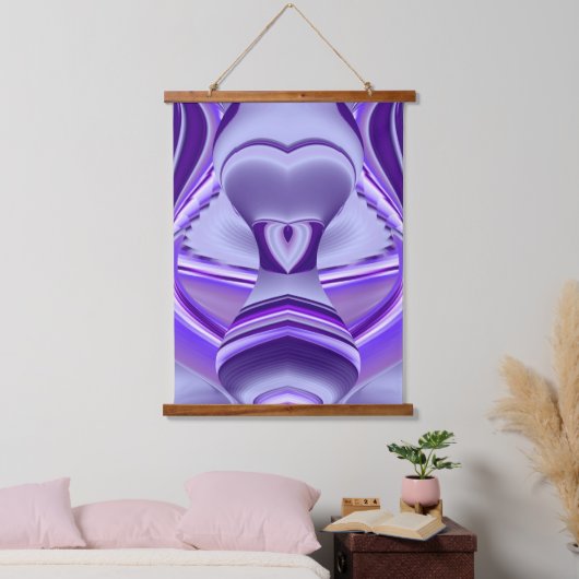 Tapisserie Suspendue Rêves arc-en-ciel à fleurs violettes (Chambre à coucher)