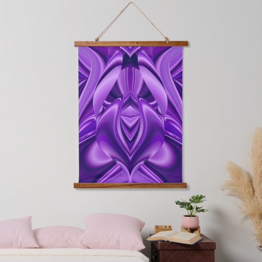 Tapisserie Suspendue Rêves arc-en-ciel à fleurs violettes (Chambre à coucher)