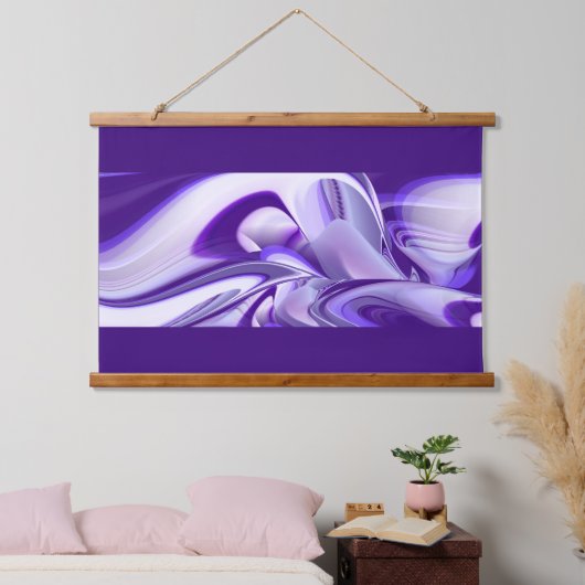 Tapisserie Suspendue Rêves arc-en-ciel à fleurs violettes (Chambre à coucher)