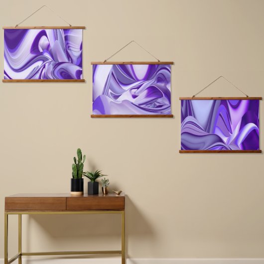 Tapisserie Suspendue Rêves arc-en-ciel à fleurs violettes (Asymétrique)