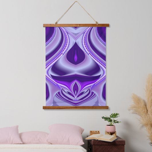 Tapisserie Suspendue Rêves arc-en-ciel à fleurs violettes (Chambre à coucher)