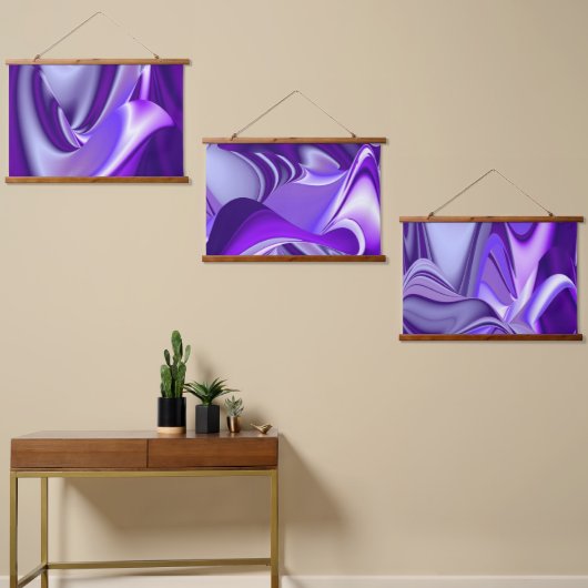 Tapisserie Suspendue Rêves arc-en-ciel à fleurs violettes (Asymétrique)