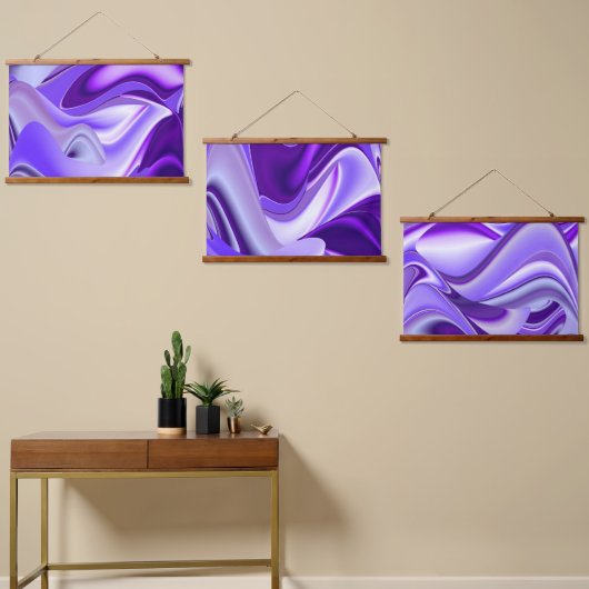 Tapisserie Suspendue Rêves arc-en-ciel à fleurs violettes (Asymétrique)