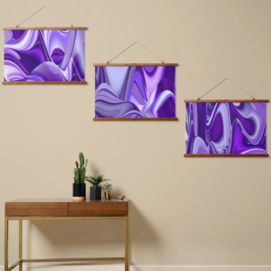 Tapisserie Suspendue Rêves arc-en-ciel à fleurs violettes (Asymétrique)