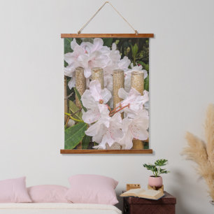 Tapisserie Suspendue Rhododendron blanc et fleur de bambou