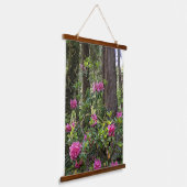 Tapisserie Suspendue Rhododendron rose dans la forêt florale (Angulaire)