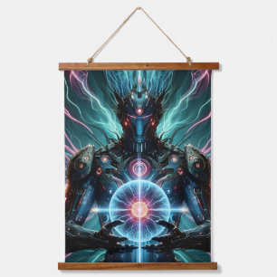Tapisserie Suspendue Robot Futuriste Noyau Cosmique Cyberpunk