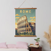 Tapisserie Suspendue Rome Italie Colisée Voyage Art Vintage (Chambre à coucher)