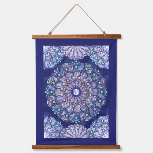Tapisserie Suspendue Rosace bleue (Recto)
