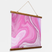 Tapisserie Suspendue Rose et Marbre blanc (Angulaire)