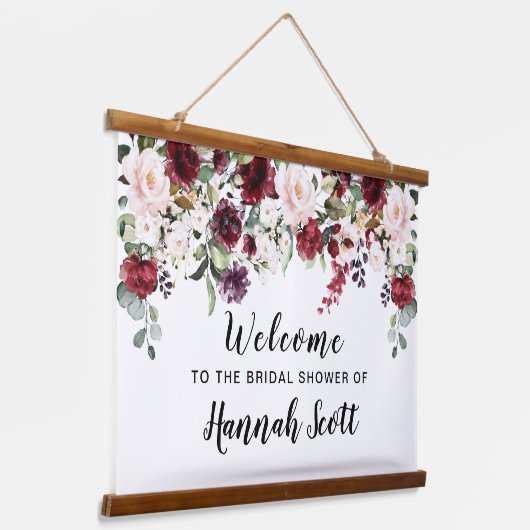 Tapisserie Suspendue Rose Fleur Rose Rouge Fête de Mariage de Bienvenue (Angulaire)