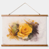 Tapisserie Suspendue Rose jaune unique aquarelle (Devant)