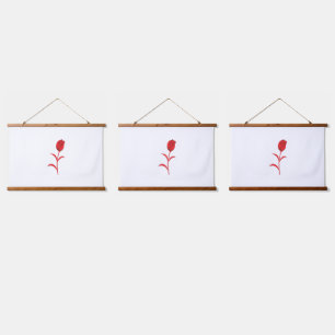 Tapisserie Suspendue Rose Madder, Rouge lave, design floral