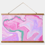 Tapisserie Suspendue Rose, Vert Menthe, Violet, Marbre blanc (Devant)
