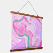 Tapisserie Suspendue Rose, Vert Menthe, Violet, Marbre blanc (Angulaire)
