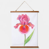Tapisserie Suspendue Rose violet bleu Iris Fleurs Floral Aquarelle (Recto 2)