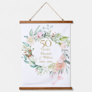 Tapisserie Suspendue Roses Florales pour les 50 ans de Mariage