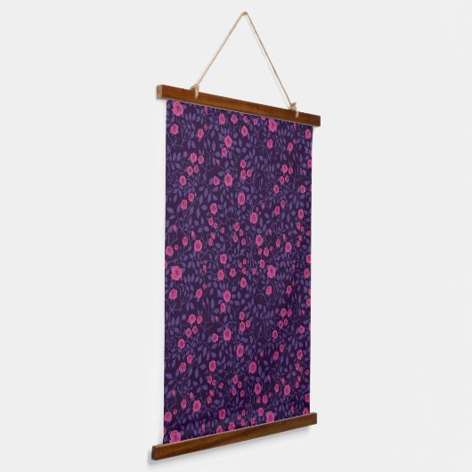 Tapisserie Suspendue Roses sauvages en rose et violet (Angulaire)