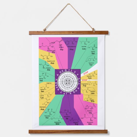 Tapisserie Suspendue Roue génétique du diagramme de codon des acides am (Recto)