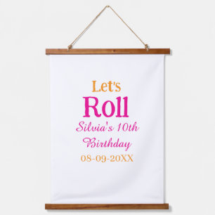 Tapisserie Suspendue Roulons heureux 10e anniversaire ajouter nom retro