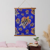 Sac à cordon en batik d'art africain Tortues marin
