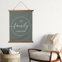 Sage Green Custom Family Monogramme Foyer Mur