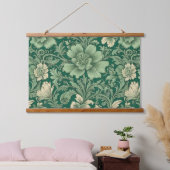 Tapisserie Suspendue Sage Vert Vintage motif floral (Chambre à coucher)