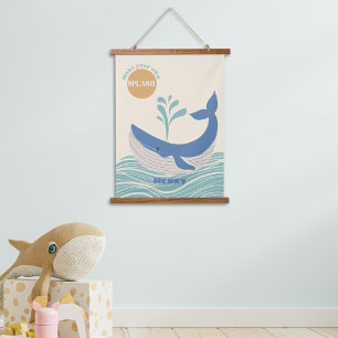 Tapisserie Suspendue Salle Enfants Bleue Cute Baleine Hanging Tapisseri