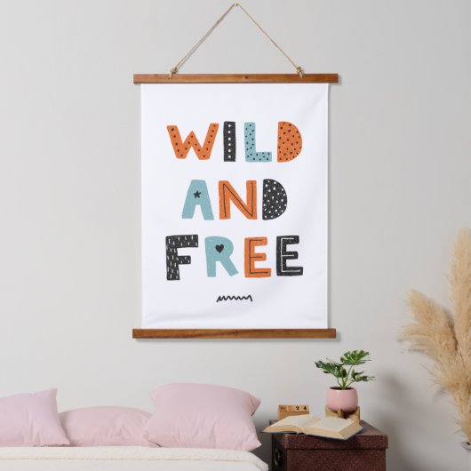 Tapisserie Suspendue Sauvage et libre | Lettres Doodle (Chambre à coucher)