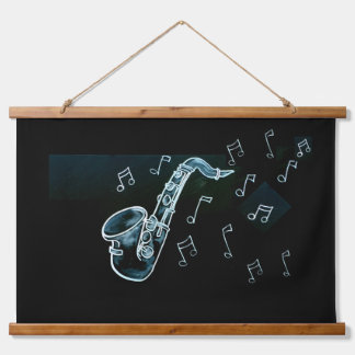 Tapisserie Suspendue Saxophone et notes de musique