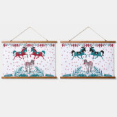 Tapisserie Suspendue Scandia Folk Art Nordic Animals Zebra War Hores (Double)